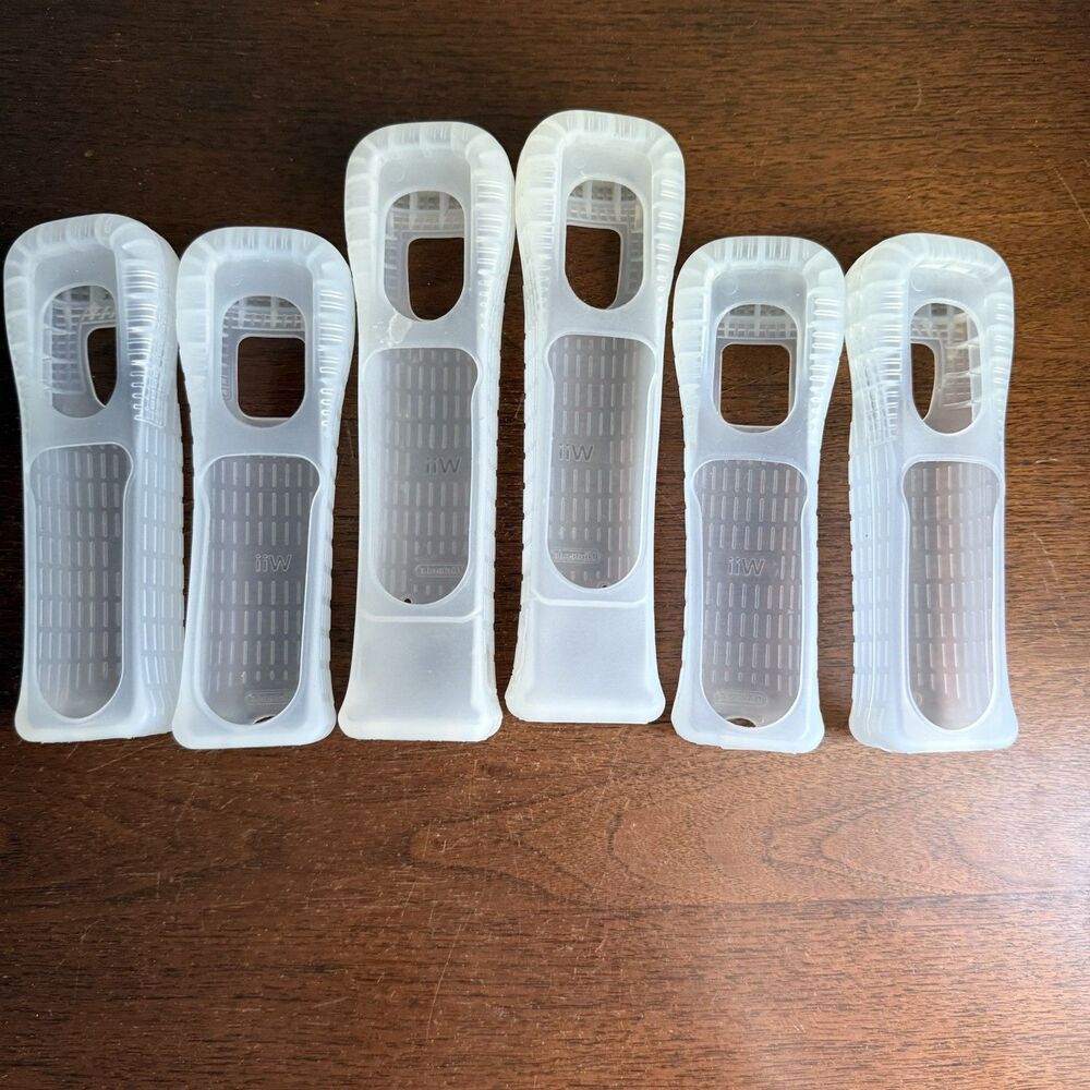Lot of 6 OEM Official Nintendo Wii Remote Silicone Gel Cover Grip Sleeve